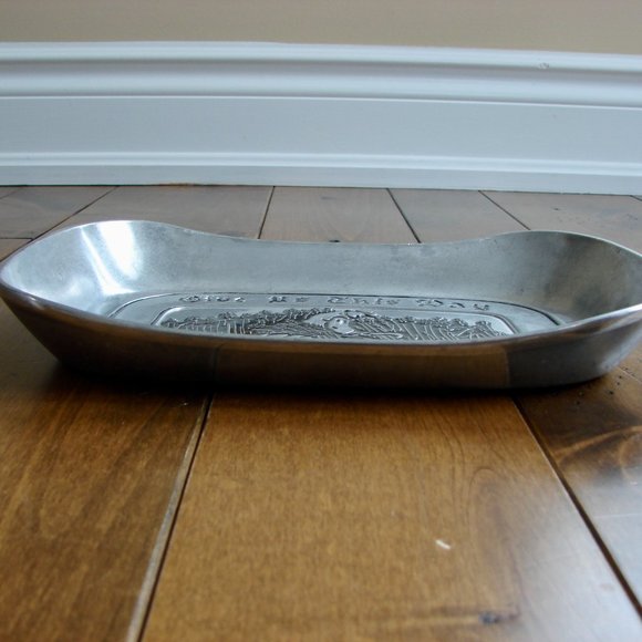 Wilton Pewter Bread Tray Platter Give Us This Day Our Daily Bread Mikasa - Picture 7 of 10